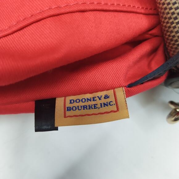 Dooney & Bourke Gray Coated Canvas Leather Trim Double Handle Zipper Satchel Bag - Picture 13 of 15